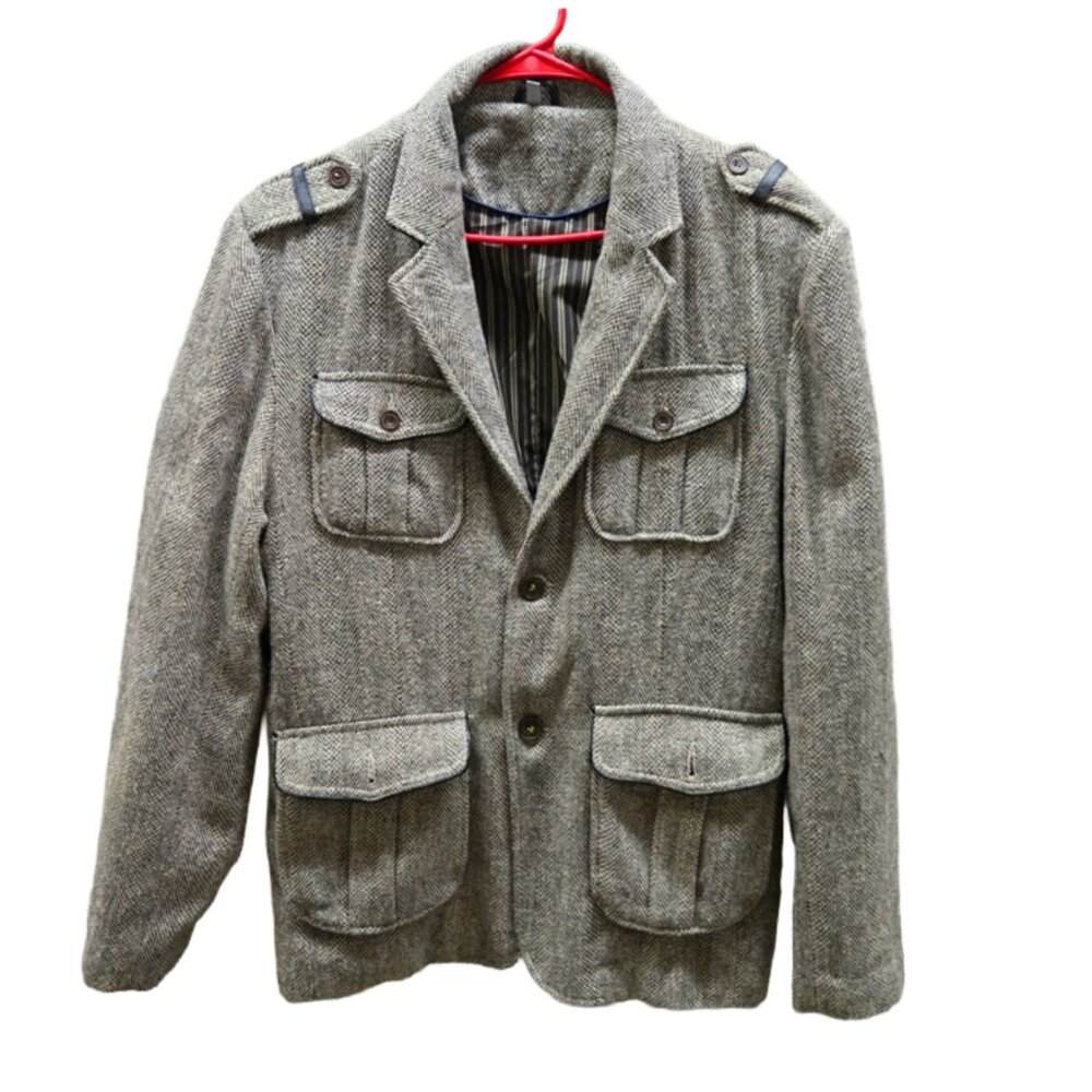 STYLISH MENS TWEED JACKET LE CHATEAU LARGE SIZE GREAT CONDITION BUTTON POCKETS